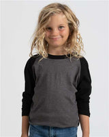 Tultex 245Y Youth Raglan T-Shirt #color_Heather Charcoal/ Black