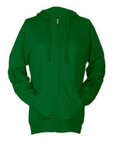 Tultex 260 Beach Full-Zip Hooded Long Sleeve T-Shirt #color_Kelly Green