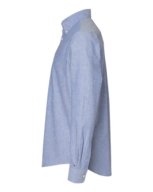 Tommy Hilfiger 13TH107 Cotton/Linen Shirt #color_Mazarine Blue
