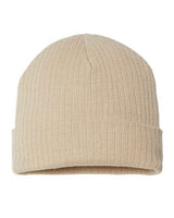 Atlantis Headwear RIO Sustainable Rib Cuffed Beanie #color_Light Beige