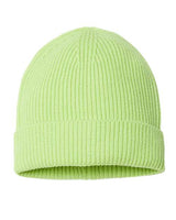 Atlantis Headwear ANDY Sustainable Fine Rib Cuffed Beanie #color_Acid Green