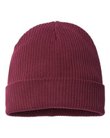 Atlantis Headwear NELSON Sustainable Cuffed Beanie #color_Burgundy