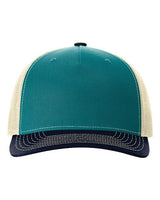 Richardson 112FP Five-Panel Trucker Cap #color_Blue Teal/ Birch/ Navy