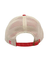 The Game GB460 Pigment-Dyed Trucker Cap #color_Red/ Stone