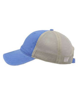 The Game GB460 Pigment-Dyed Trucker Cap #color_Sky Blue/ Stone