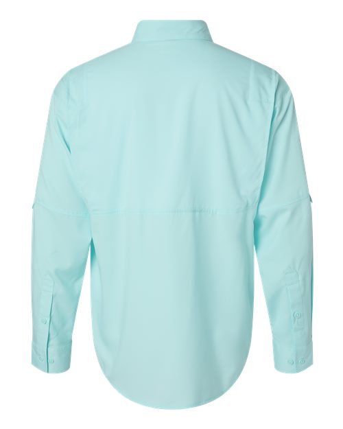 Paragon 702 Kitty Hawk Performance Long Sleeve Fishing Shirt #color_Aqua Blue