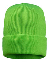 ""Sportsman SP12FL 12" Fleece Lined Cuffed Beanie" #color_Neon Green"
