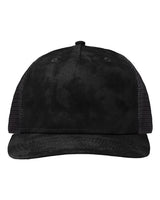 Sportsman SP1550 Modern Five-Panel Trucker Fit Cap #color_Old Wash Black/ Black
