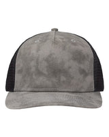 Sportsman SP1550 Modern Five-Panel Trucker Fit Cap #color_Old Wash Grey/ Black
