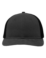 Sportsman SP1650 Modern Six-Panel Trucker Fit Cap #color_Charcoal/ Black