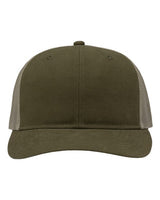 Sportsman SP1650 Modern Six-Panel Trucker Fit Cap #color_Dark Olive Green/ Khaki