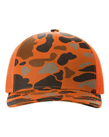 Richardson 112PFP Five-Panel Printed Trucker Cap #color_Blaze Duck Camo/ Blaze