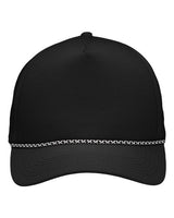 Sportsman SP1300 Five-Panel Rope Heritage Fit Cap #color_Black