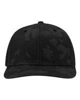 Sportsman SP1450 Traditional Lo-Pro Mesh Back Trucker Fit Cap #color_Black Camo/ Black