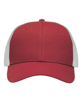 Sportsman SP1450 Traditional Lo-Pro Mesh Back Trucker Fit Cap #color_Chino Cardinal/ White