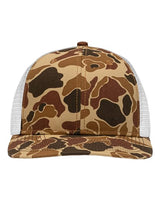 Sportsman SP1450 Traditional Lo-Pro Mesh Back Trucker Fit Cap #color_Chino Duck Camo/ White