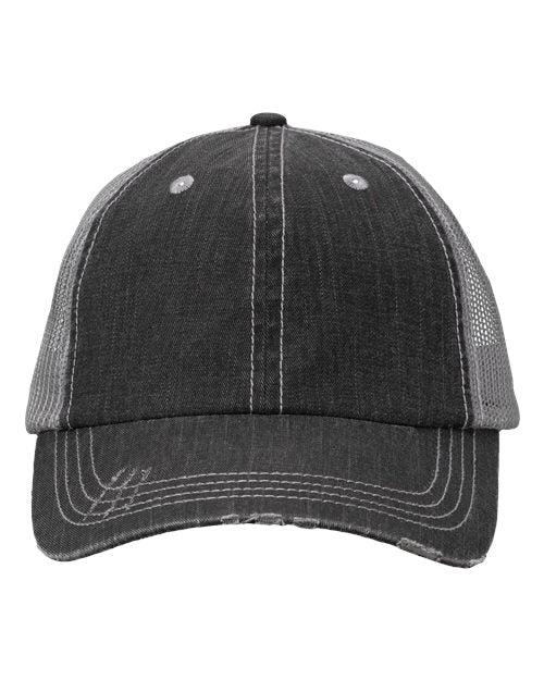Valucap VC990 Contrast Stitch Cap #color_Black/ Grey