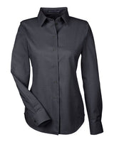 Devon & Jones DG532W Ladies' Crown Woven CCollection Royal Dobby Shirt #color_BLACK