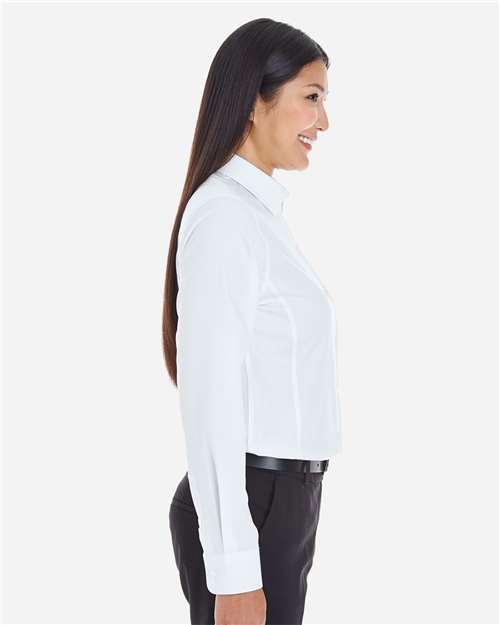 Devon & Jones DG532W Ladies' Crown Woven CCollection Royal Dobby Shirt #color_WHITE