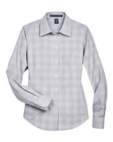 Devon & Jones DG520W Ladies' Crown Woven Collection GlenPlaid #color_WHT/ GRPH/ LT GR