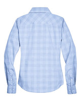 Devon & Jones DG520W Ladies' Crown Woven Collection GlenPlaid #color_WHT/ LT FR B/ FB