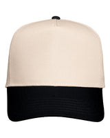 Valucap 8869 Five-Panel Twill Cap #color_Natural/ Black