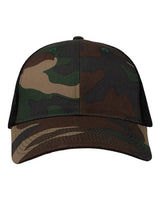 Valucap VC400 Mesh-Back Twill Trucker Cap #color_Camo/ Black