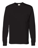 Hanes 5596 Men's Authentic-T Long-Sleeve Pocket T-Shirt #color_BLACK