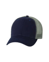 Valucap AH80 Bio-Washed Trucker Cap #color_Navy/ Grey