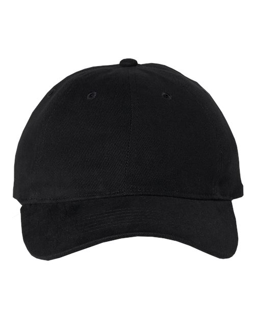 Valucap 9610 Heavy Brushed Twill Unstructured Cap #color_Black