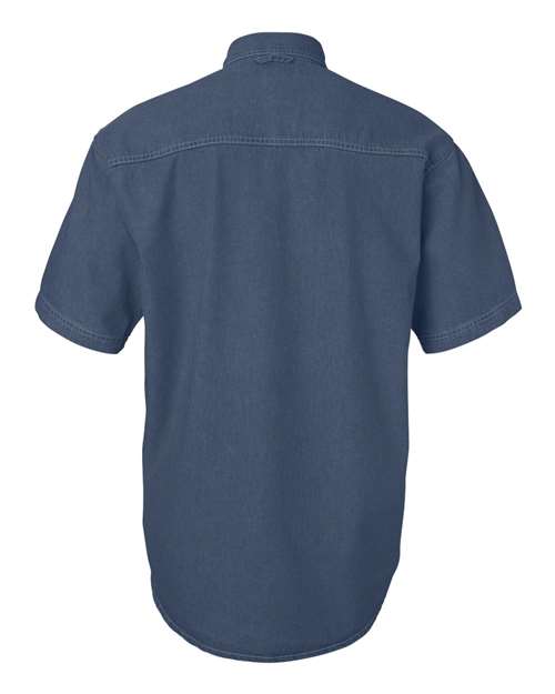 Sierra Pacific 0211 Denim Short Sleeve Shirt #color_Dark Denim