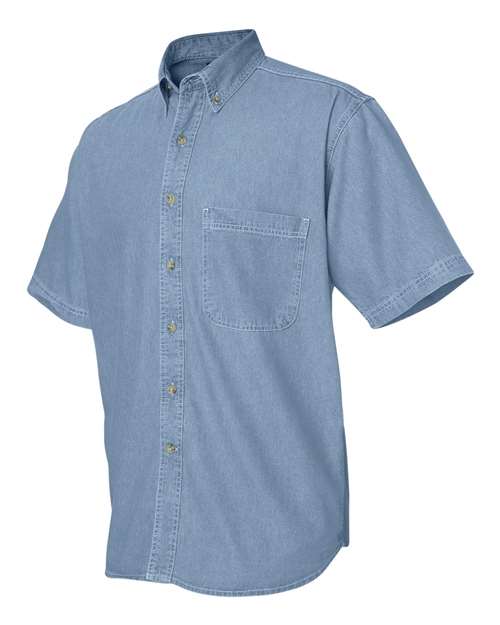 Sierra Pacific 0211 Denim Short Sleeve Shirt #color_Light Denim