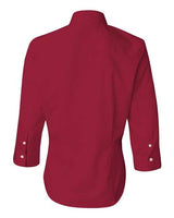 Van Heusen 13V0527 Women's Three-Quarter Sleeve Baby Twill Shirt #color_Scarlet