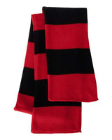 Sportsman SP02 Rugby-Striped Knit Scarf #color_Red/ Black