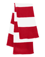 Sportsman SP02 Rugby-Striped Knit Scarf #color_Red/ White