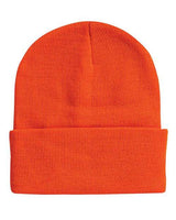 "Sportsman SP12 12" Solid Cuffed Beanie #color_Blaze Orange"