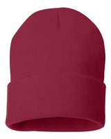 "Sportsman SP12 12" Solid Cuffed Beanie #color_Cardinal"