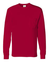 Hanes 5596 Men's Authentic-T Long-Sleeve Pocket T-Shirt #color_DEEP RED