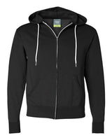 Independent Trading Co. AFX90UNZ Lightweight Full-Zip Hooded Sweatshirt #color_Black