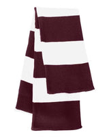 Sportsman SP02 Rugby-Striped Knit Scarf #color_Maroon/ White