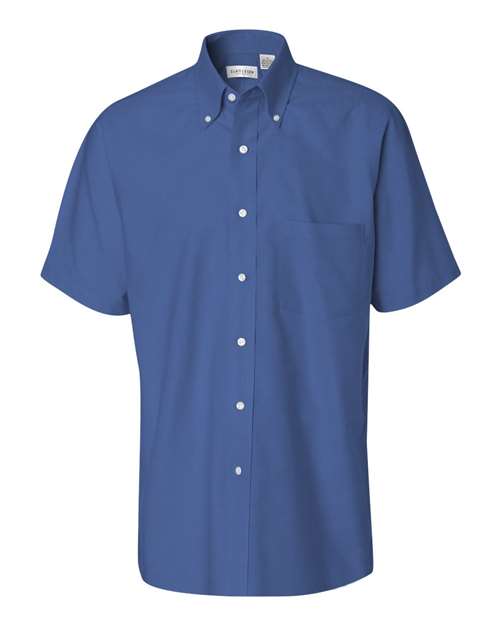 Van Heusen 13V0042 Short Sleeve Oxford Shirt #color_English Blue