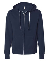 Independent Trading Co. AFX90UNZ Lightweight Full-Zip Hooded Sweatshirt #color_Classic Navy