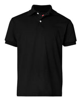 Hanes 054Y Youth 50/50 EcoSmart Jersey Knit Polo #color_BLACK