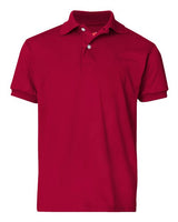 Hanes 054Y Youth 50/50 EcoSmart Jersey Knit Polo #color_DEEP RED