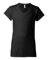 Gildan G64VL Ladies' SoftStyle  Fitted V-Neck T-Shirt #color_BLACK