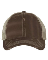 Valucap 3150 Bounty Dirty-Washed Mesh-Back Cap #color_Fatigue/ Khaki
