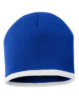 ""Sportsman SP09 8" Bottom-Striped Beanie" #color_Royal/ White"