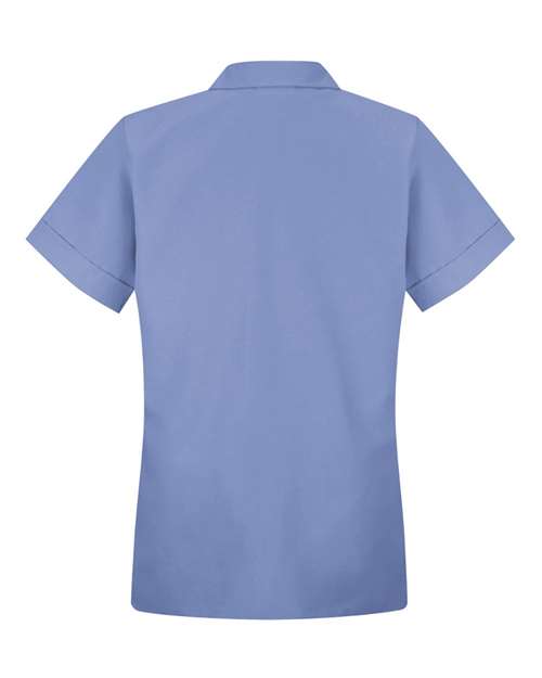 Red Kap TP23 Women's Loose Fit Short Sleeve Button Smock #color_Light Blue