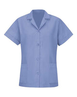 Red Kap TP23 Women's Loose Fit Short Sleeve Button Smock #color_Light Blue