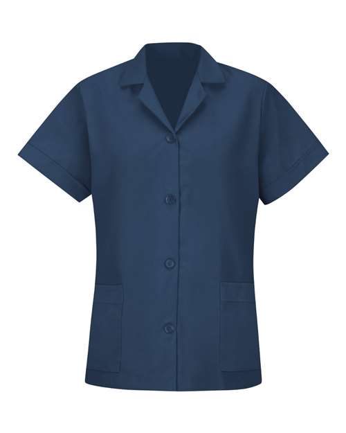 Red Kap TP23 Women's Loose Fit Short Sleeve Button Smock #color_Navy